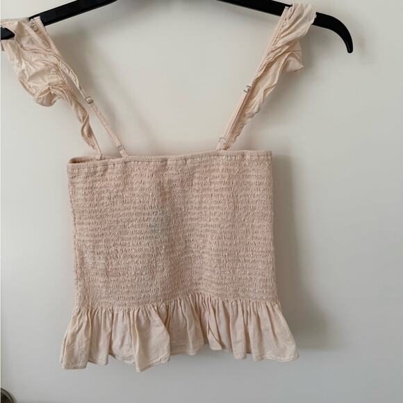 Pink Smocked Top Sz.4 Ruffle Coquette Ballet Girls Fairy Tank Crop Dainty - Picture 2 of 4